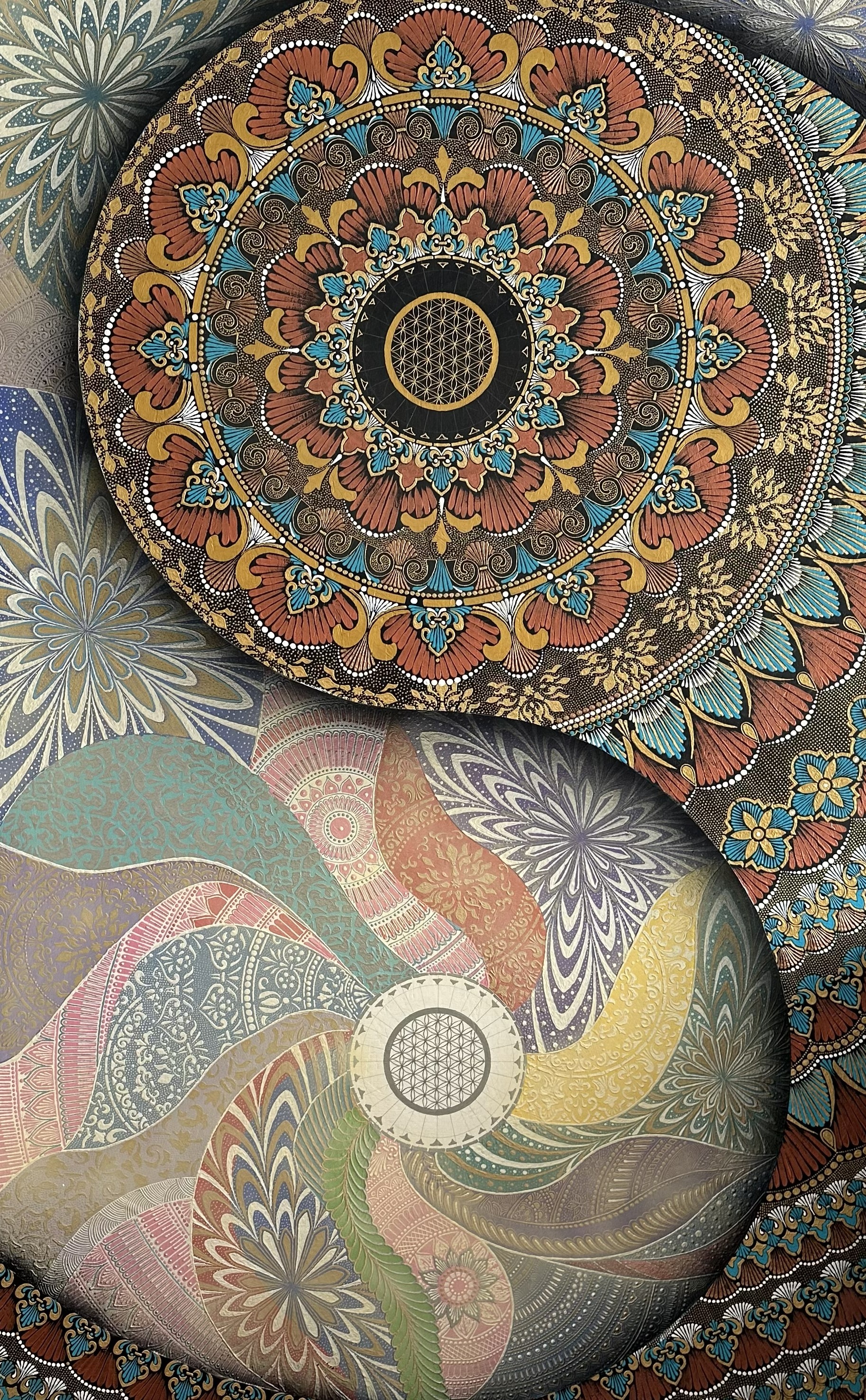 Large art canvas in warm tones